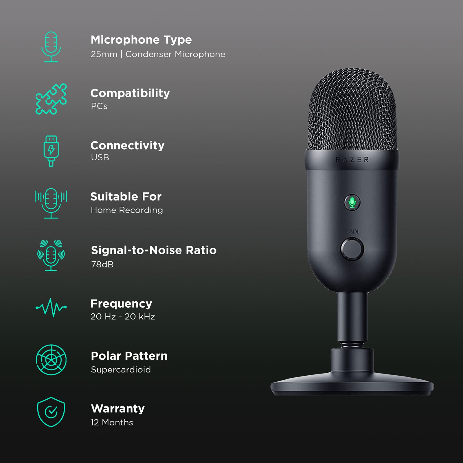 Buy RAZER Seiren V2 X USB Wired Microphone with Digital Analogue